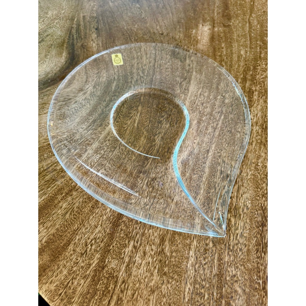 Vintage Bleikristall 24% Lead Crystal Serving Platter Made in Germany Teardrop